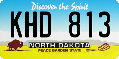 ND license plate KHD813