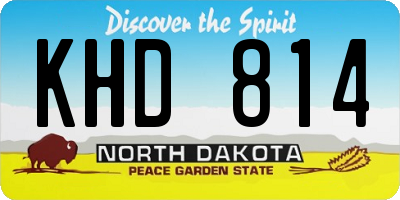 ND license plate KHD814