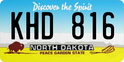 ND license plate KHD816