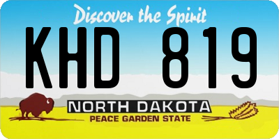 ND license plate KHD819