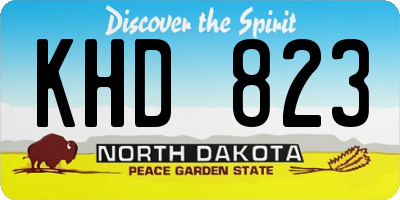 ND license plate KHD823