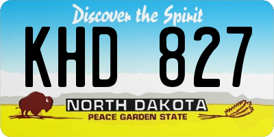 ND license plate KHD827