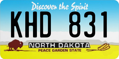 ND license plate KHD831