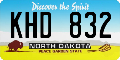 ND license plate KHD832