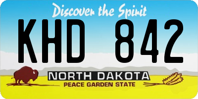 ND license plate KHD842