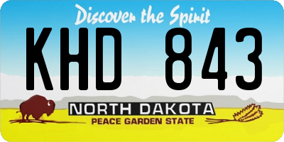 ND license plate KHD843