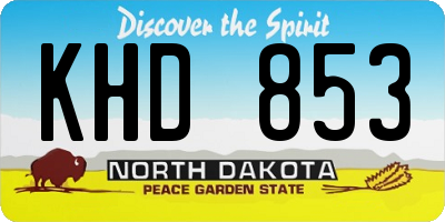 ND license plate KHD853