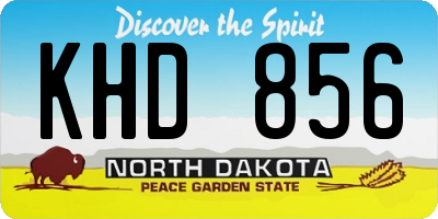 ND license plate KHD856