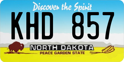 ND license plate KHD857