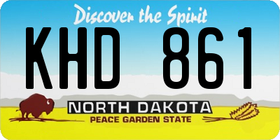 ND license plate KHD861