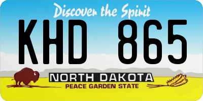 ND license plate KHD865