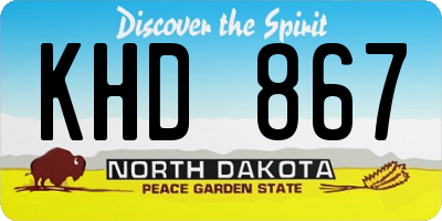 ND license plate KHD867