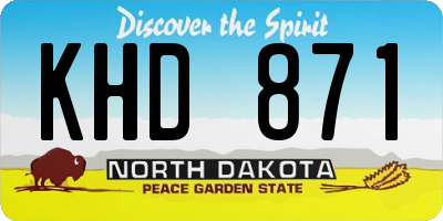 ND license plate KHD871