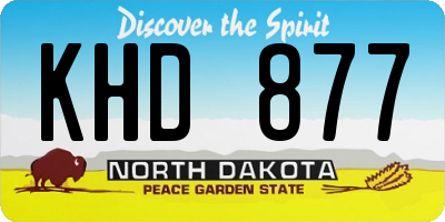 ND license plate KHD877