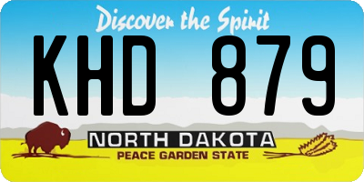 ND license plate KHD879