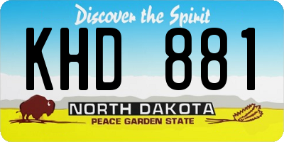 ND license plate KHD881