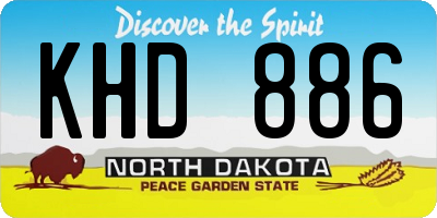 ND license plate KHD886