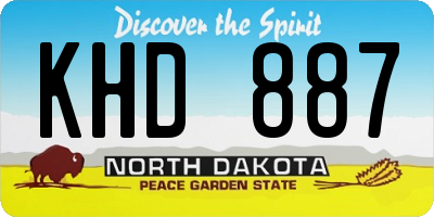 ND license plate KHD887