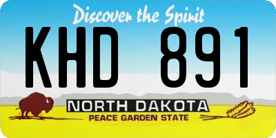 ND license plate KHD891