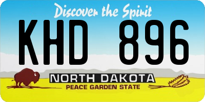 ND license plate KHD896