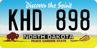 ND license plate KHD898