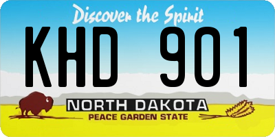ND license plate KHD901