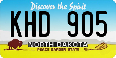 ND license plate KHD905