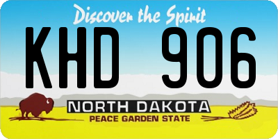 ND license plate KHD906