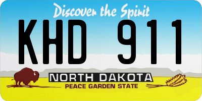 ND license plate KHD911