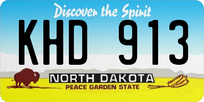 ND license plate KHD913