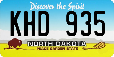 ND license plate KHD935