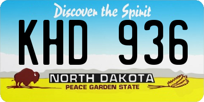 ND license plate KHD936