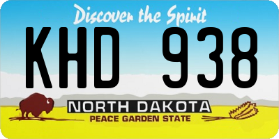 ND license plate KHD938