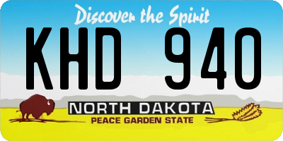 ND license plate KHD940