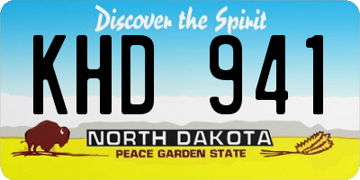 ND license plate KHD941