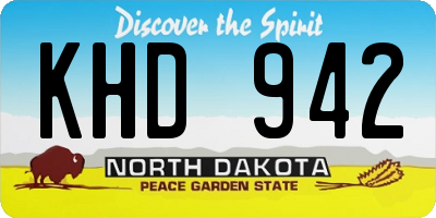 ND license plate KHD942