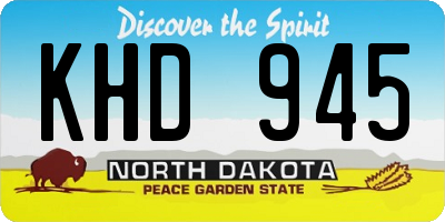 ND license plate KHD945