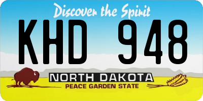 ND license plate KHD948