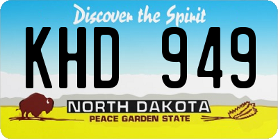 ND license plate KHD949