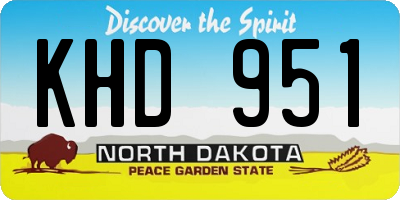 ND license plate KHD951