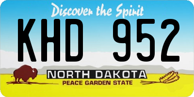 ND license plate KHD952