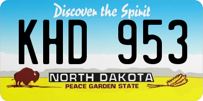 ND license plate KHD953