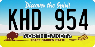 ND license plate KHD954