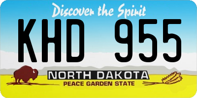 ND license plate KHD955
