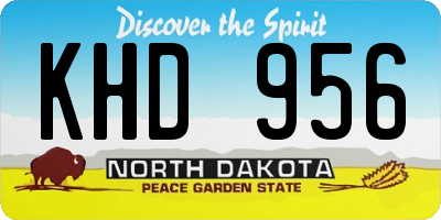 ND license plate KHD956