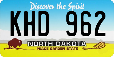 ND license plate KHD962