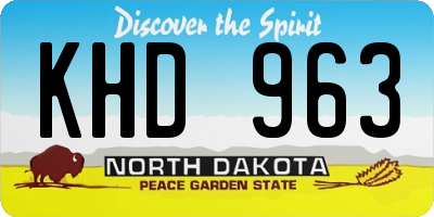 ND license plate KHD963