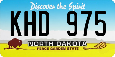 ND license plate KHD975