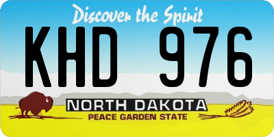 ND license plate KHD976