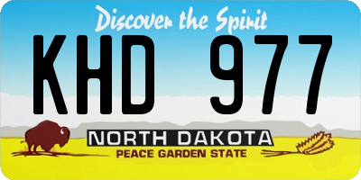 ND license plate KHD977